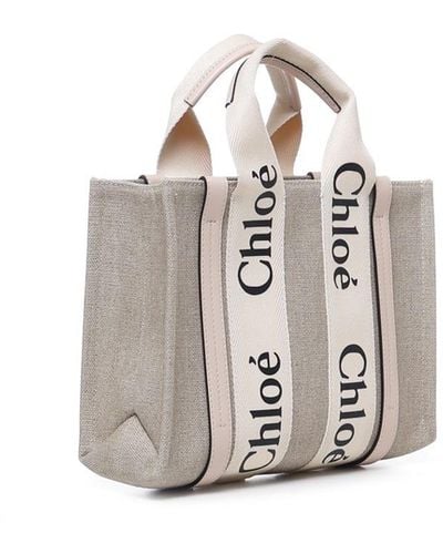 Chloé Small Woody Tote Bag - White