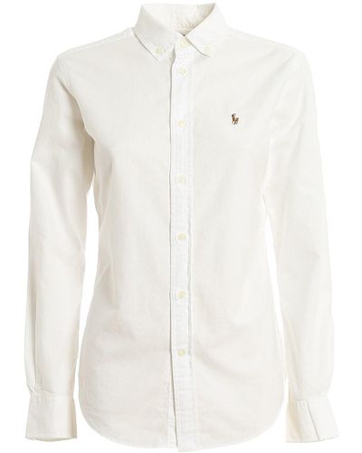 Ralph Lauren Pony Embroidered Buttoned Shirt - White