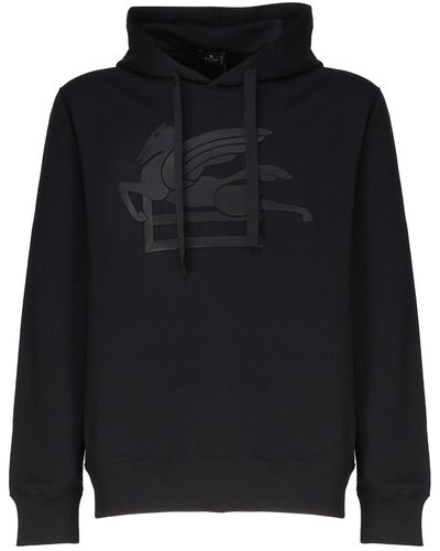 Etro Pegasus Sweatshirt In Cotton - Black