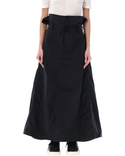 Y-3 Paper-Bag Long Skirt - Black