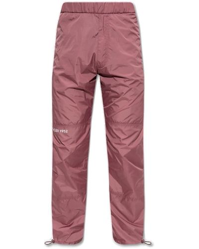 Moncler 1952 Logo Printed Straight Leg Trousers - Red