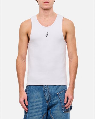 JW Anderson Anchor Embroidery Tank Top - Blue