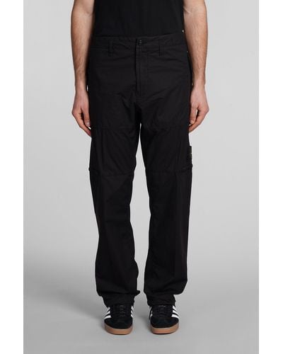 Stone Island Trousers In Black Cotton