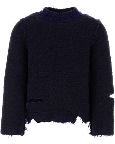 NAMACHEKO Two-Tone Wool Blend Sweater - Blue