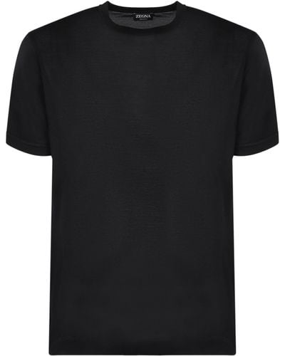 ZEGNA Silk T-Shirt - Black
