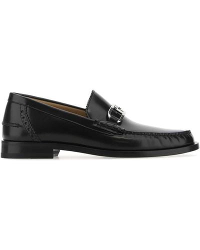 Fendi Leather Loafers - Black