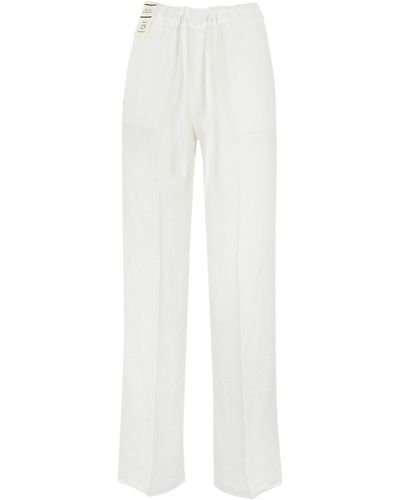 Re-hash Linen Palazzo Trousers - White