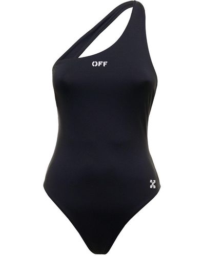 Off-White c/o Virgil Abloh One Piece Swimsuit With Logo - Black