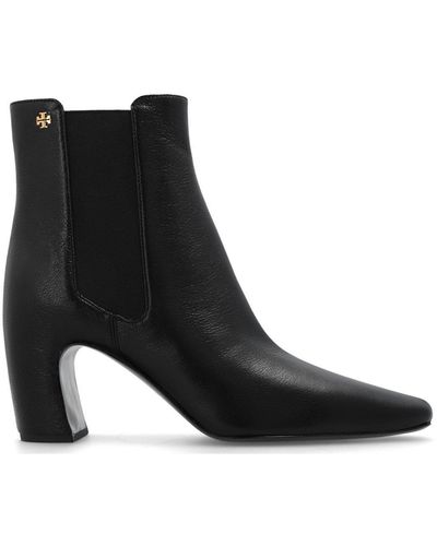 Tory Burch Square Toe Heeled Boots - Black
