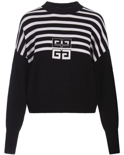 Givenchy 4G Short Striped Pullover - Black