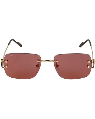 Cartier Rectangular Sunglasses Sunglasses - Pink