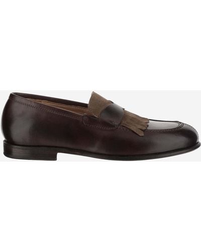 Herve Chapelier Leather Loafers - Brown