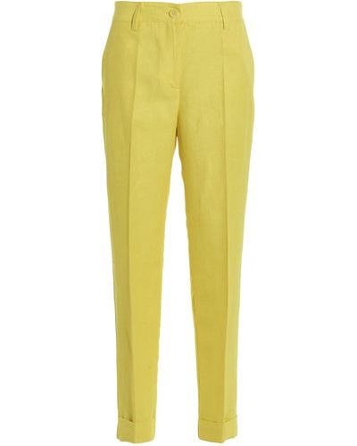 P.A.R.O.S.H. Linen Blend Pants - Yellow