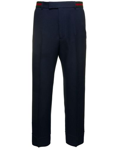 Gucci Pleat-Front Trousers - Blue