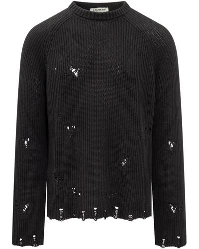 A PAPER KID Distressed Effect Sweater - Black