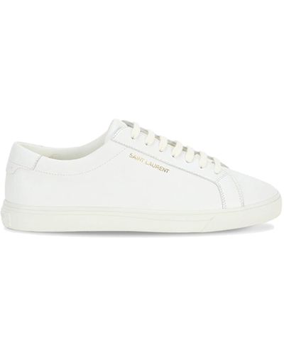 Saint Laurent Andy Low Top Leather Trainers - White
