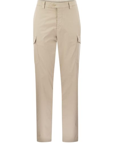 Brunello Cucinelli Garment-dyed Leisure Fit Trousers - Natural