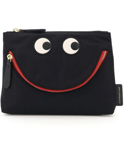 Anya Hindmarch Happy Eyes Nylon Pouch - Black