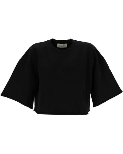 Sportmax Crewneck Cropped Sweatshirt - Black