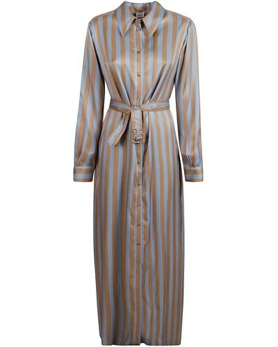 Aspesi Stripe Print Long Dress - Grey