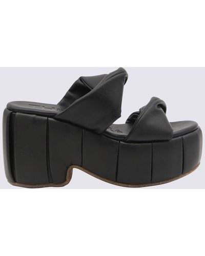 THEMOIRÈ Faux Leather Andromeda Sandals - Black