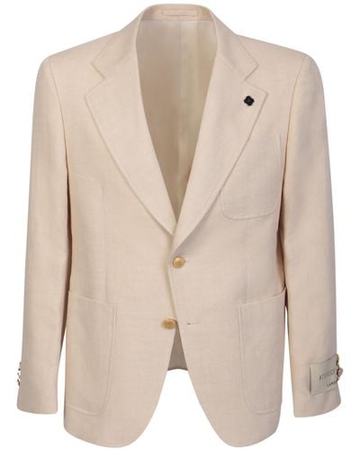 Lardini Biege Single-Breasted Jacket - Natural