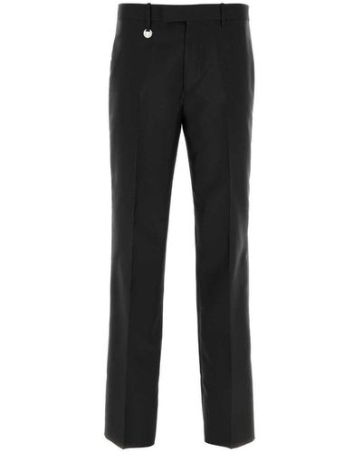 Burberry Straight-leg Logo Charm Tailored Trousers - Black