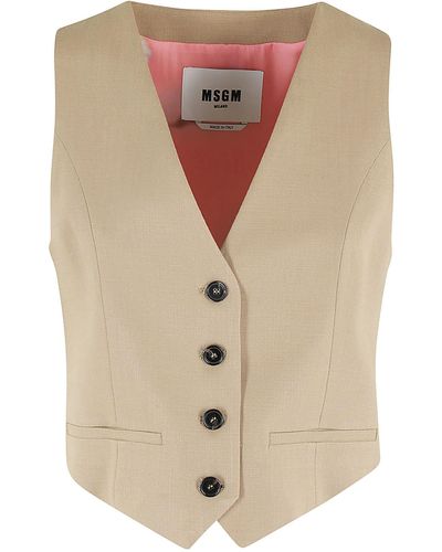 MSGM Gilet Vest - Natural