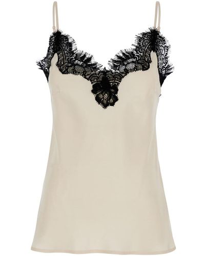 Gold Hawk Coco Pearl Camie Top With Lace Trim - Brown