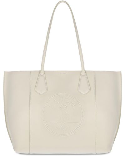 Lancel White Smooth Cowhide Leather Tote Bag - Multicolour