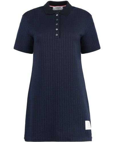 Thom Browne Cotton Mini Dress - Blue