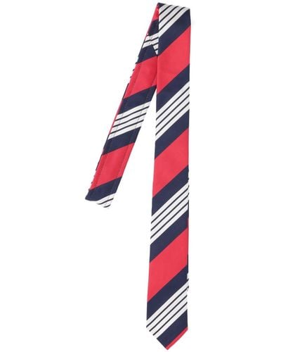 Thom Browne Striped Tie - Red
