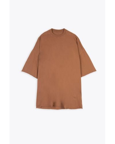 Rick Owens Tommy T Cotton Oversized T-Shirt With Raw-Cut Hems - Brown