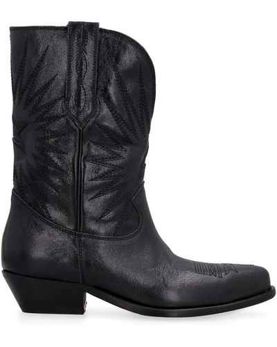 Golden Goose Wish Star Leather Boots - Black