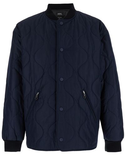 A.P.C. Florent Jacket With Snap Buttons - Blue