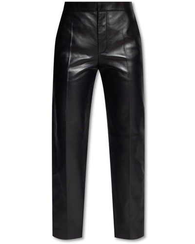 Chloé Straight-Leg Leather Pants - Black