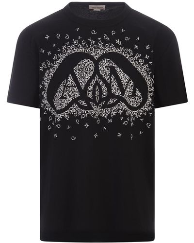 Alexander McQueen T-Shirt With Enlarged Charm Print - Black