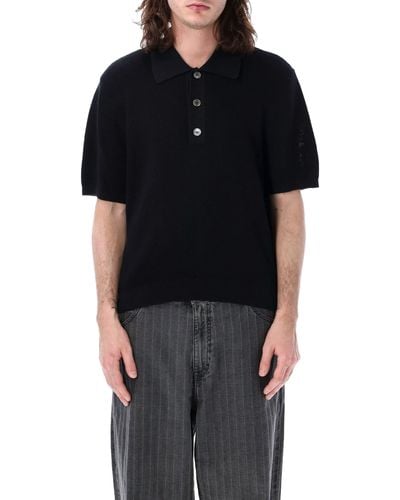 Our Legacy Traditional Knit Polo Shirt - Black
