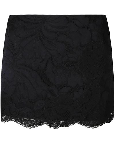 N°21 Floral Laced Skirt - Black