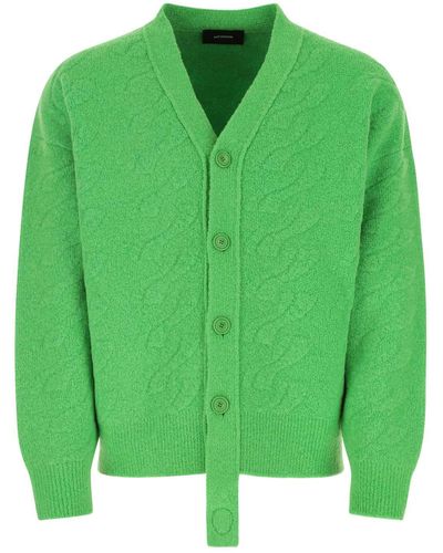 we11done V-neck Knitted Cardigan - Green