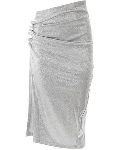 Rabanne Drapped Button Skirt - Grey