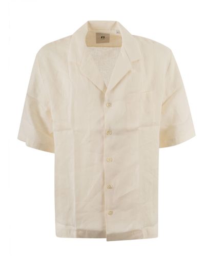 PT Torino Patched Pocket Plain Formal Shirt - Natural