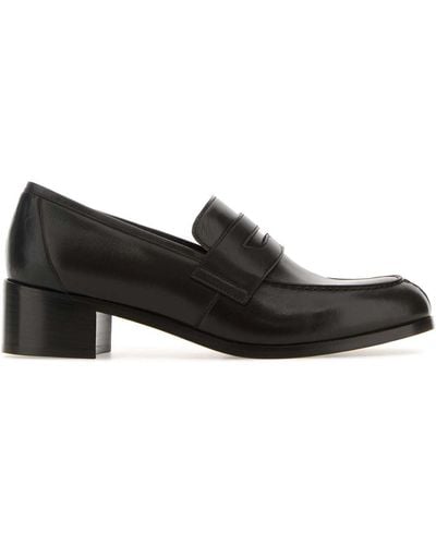 The Row Leather Vera Court Shoes - Black