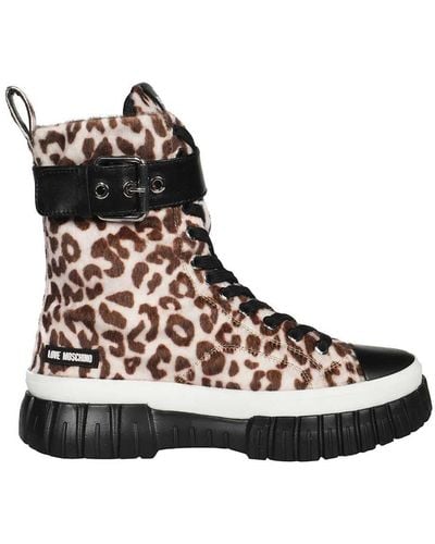 Love Moschino Canvas High-top Sneakers - Black