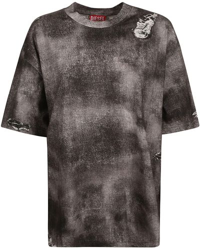 DIESEL Distressed T-Shirt - Gray