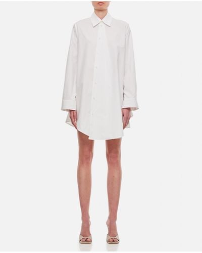 Loewe Trapeze Cotton Shirt Dress - White