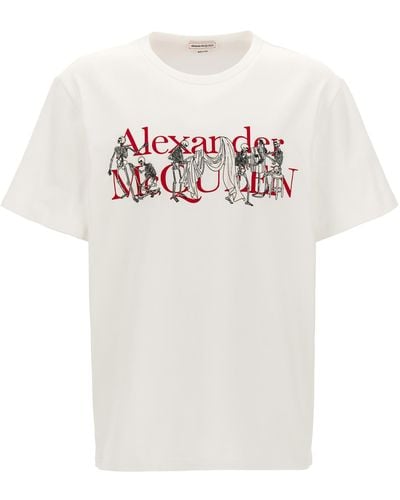 Alexander McQueen Embroidery Logo Print T-Shirt - White