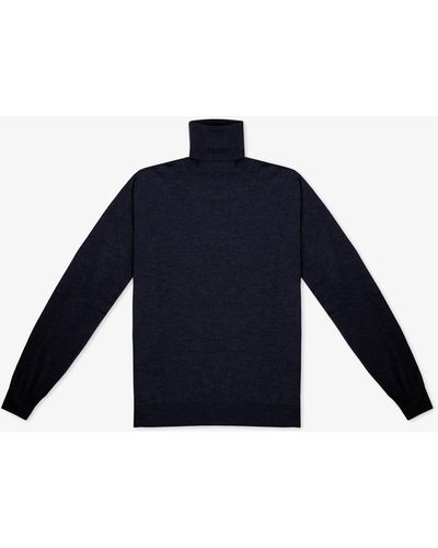 Larusmiani Turtleneck Sweater Pullman Sweater - Blue