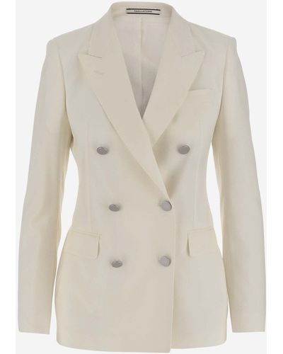 Tagliatore Double-Breasted Wool Jacket - Natural
