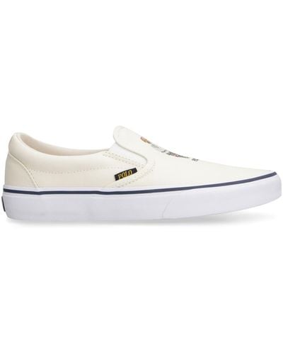 Polo Ralph Lauren Canvas Slip-On Sneakers - White
